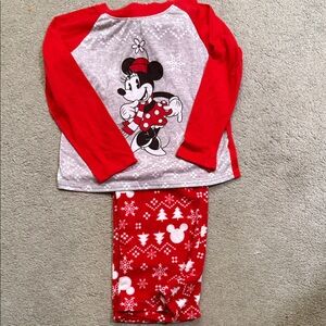 Red Minnie Mouse Kids Pajama Set - Classic Character Sleepwear size 6